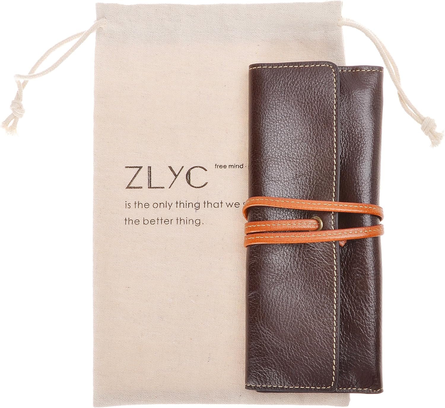 ZLYC Handmade Leather Pencil Case Soft Roll Bag Stationery Gift for Student - Image 6