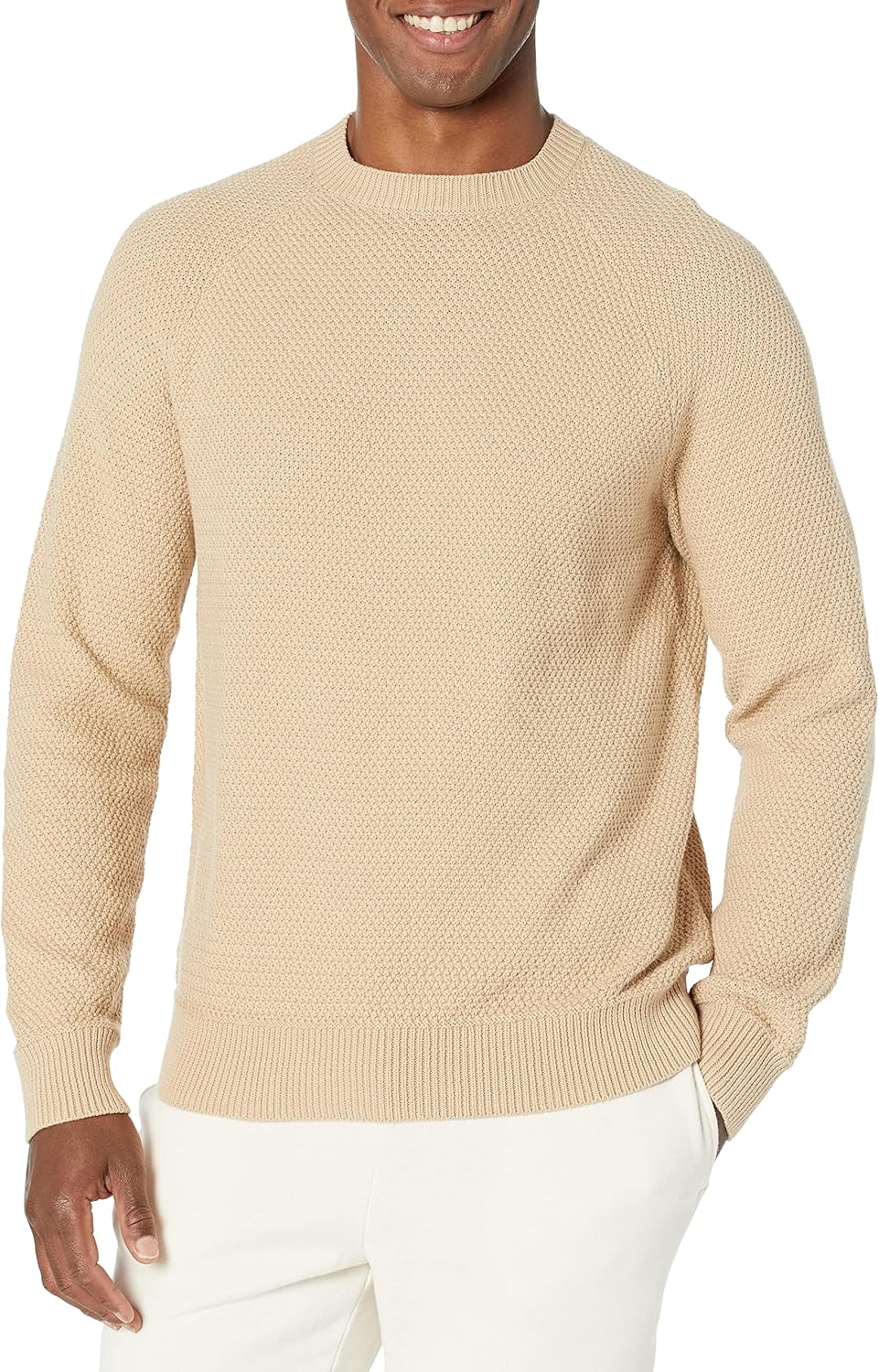 Amazon Essentials Oversized Crewneck Sweater for Men, Textured, Cotton