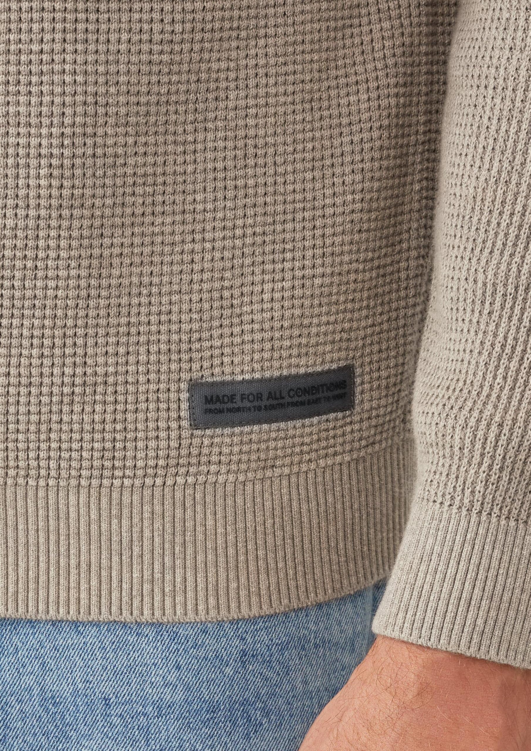 s.Oliver Struktur-Hoodie im Materialmix mit Ärmeltasche