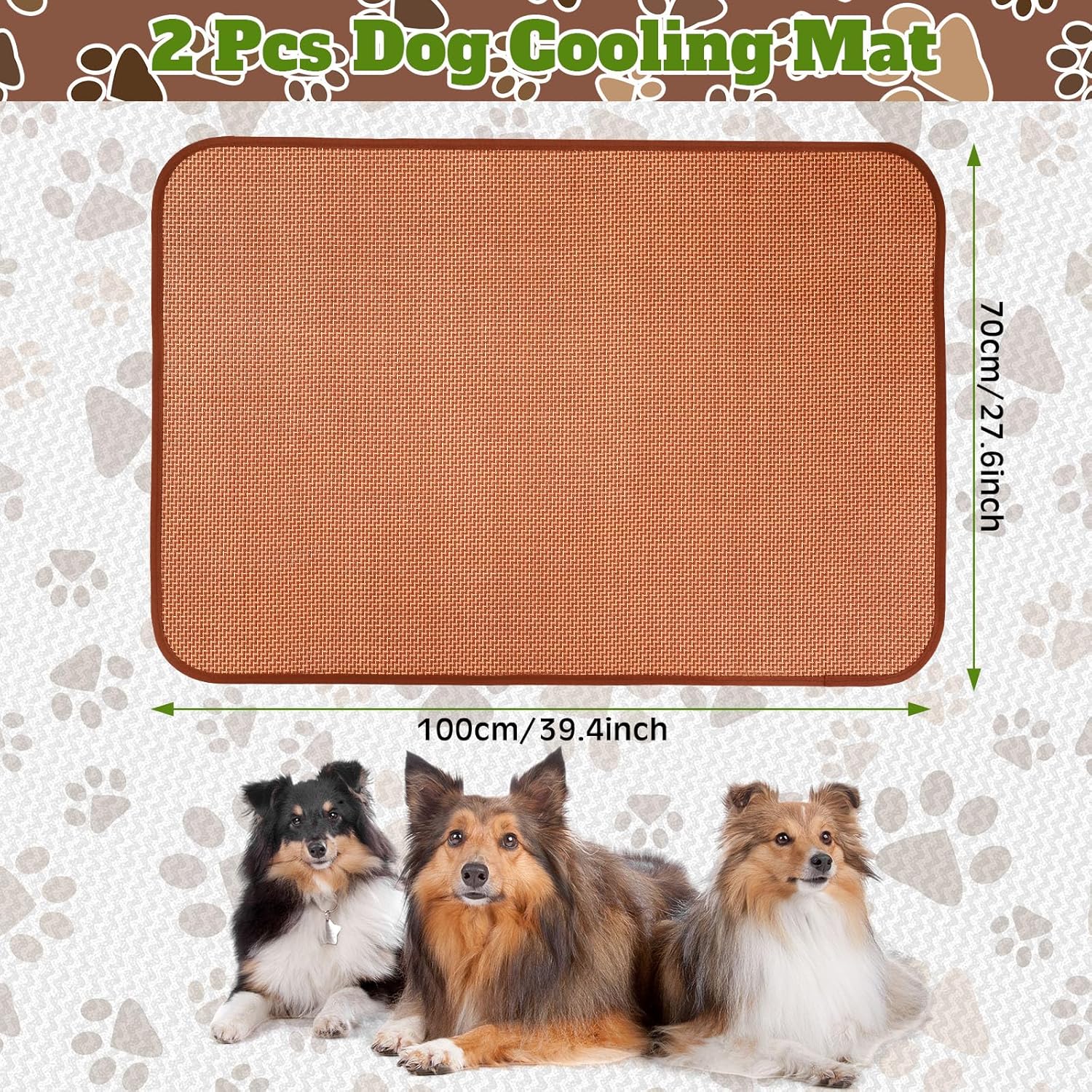 review 2 Pcs 39.4 x 27.6 Inch Bamboo Dog Cooling Mat Self Cool Pad Seats Summer Rattan Woven Pet Sleeping Rest Mats for Medium Sized Pets