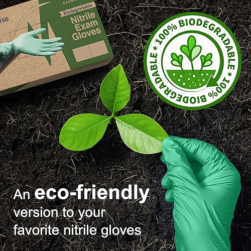 Miniatura 2 de FifthPulse Guantes de nitrilo desechables biodegradables, 150 unidades, guantes de cocina ecológicos seguros para alimentos, guantes sin polvo y
