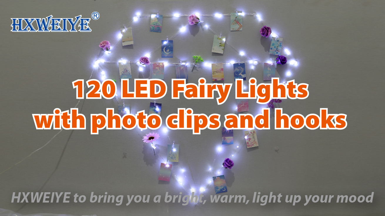Watch HXWEIYE 120LEDs White Photo Clips String Light on Amazon Live