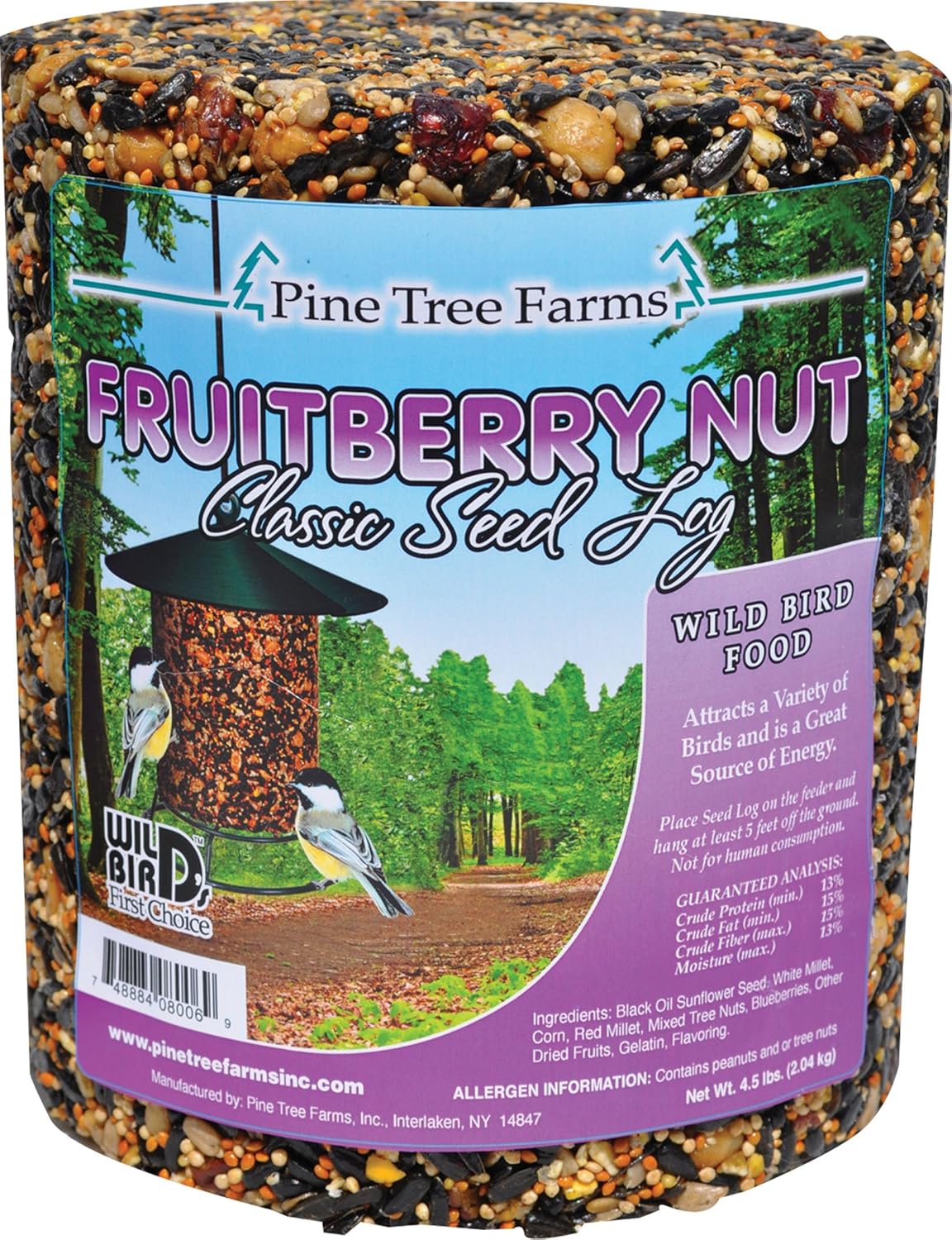 Pine Tree 8006 Fruit Berry Nut Classic Seed Log, 68-Ounce