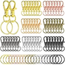 Hotop 100 Pcs Swivel Clasp Set with 50 Snap Hooks 50 Key Chains Rings