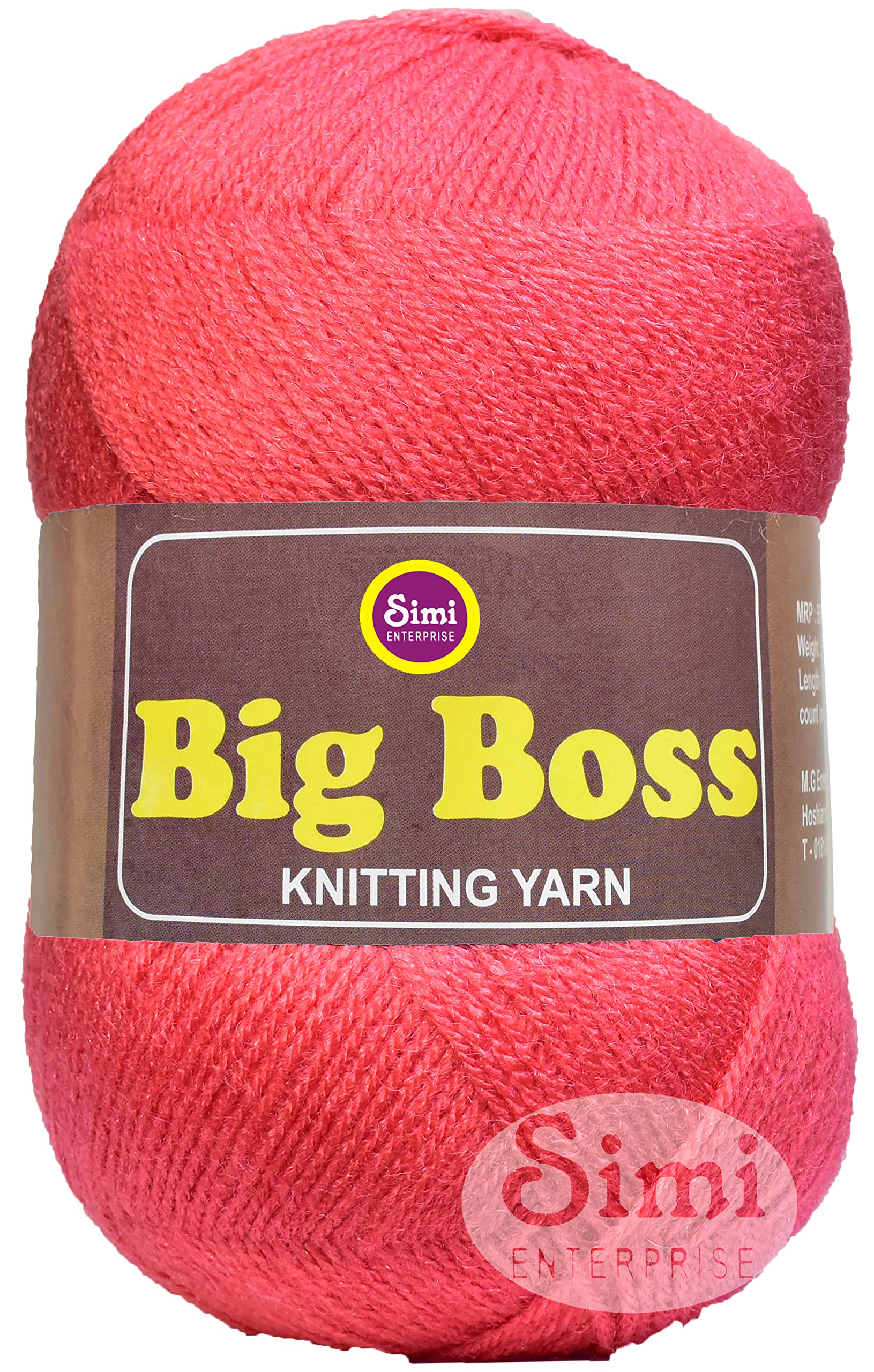 SIMI Enterprise Big Ball Salmon (600 gm) Wool Ball Hand Knitting Wool/Art Craft Soft Fingering Crochet Hook Yarn, Needle Knitting Yarn Thread dyeQ Q RXC