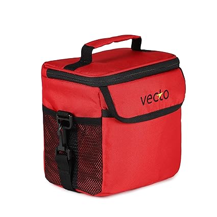 Vecto Homepuff Insulated Compact Premium Lunch Bag (Red) for Small Tiffin Boxes - Ideal for Office Men, Women and Kids; Can be Used at School, Picnic, Camping, Outdoor