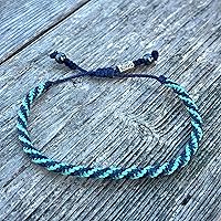 Vista 132 de Rumi Sumaq Nautical Rope Bracelet for Men, Women & Kids - Waterproof Hand-Knotted Adjustable Pull Tie - Martha’s Vineyard Island Map, Sailor Rope &
