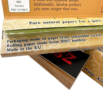 Filter Tips 10 Packs Bamboo King Size Slim Rolling Papers