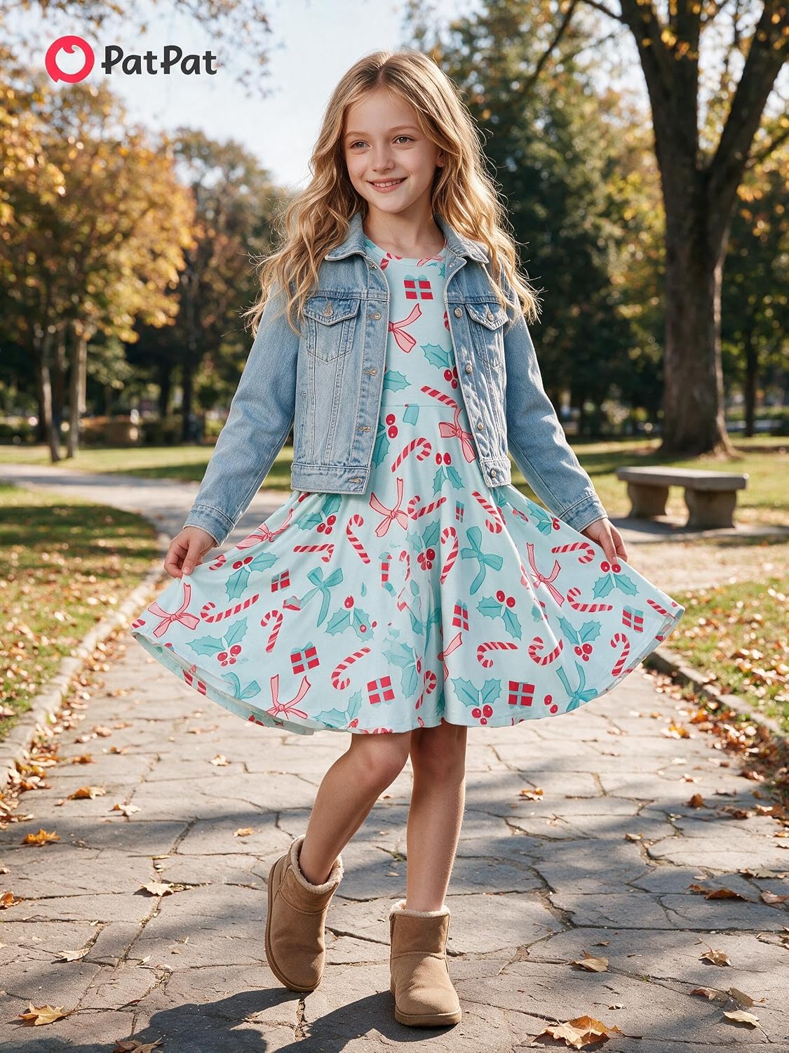 Patpat Girls Long Sleeve Line Skater