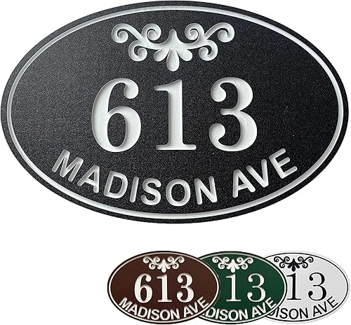 Miniatura 8 de Carvature - Números de casa y nombre de calle, placa de número de casa, placa de dirección de casa, número de dirección, letrero de número de casa,