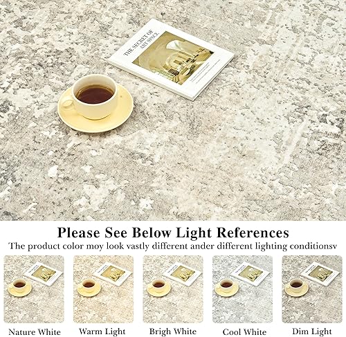 Miniatura 6 de Art&Tuft TPR53-Sand Alfombra de área, reverso con antideslizante, abstracta, plegable, resistente a las manchas, lavable a máquina, para sala de