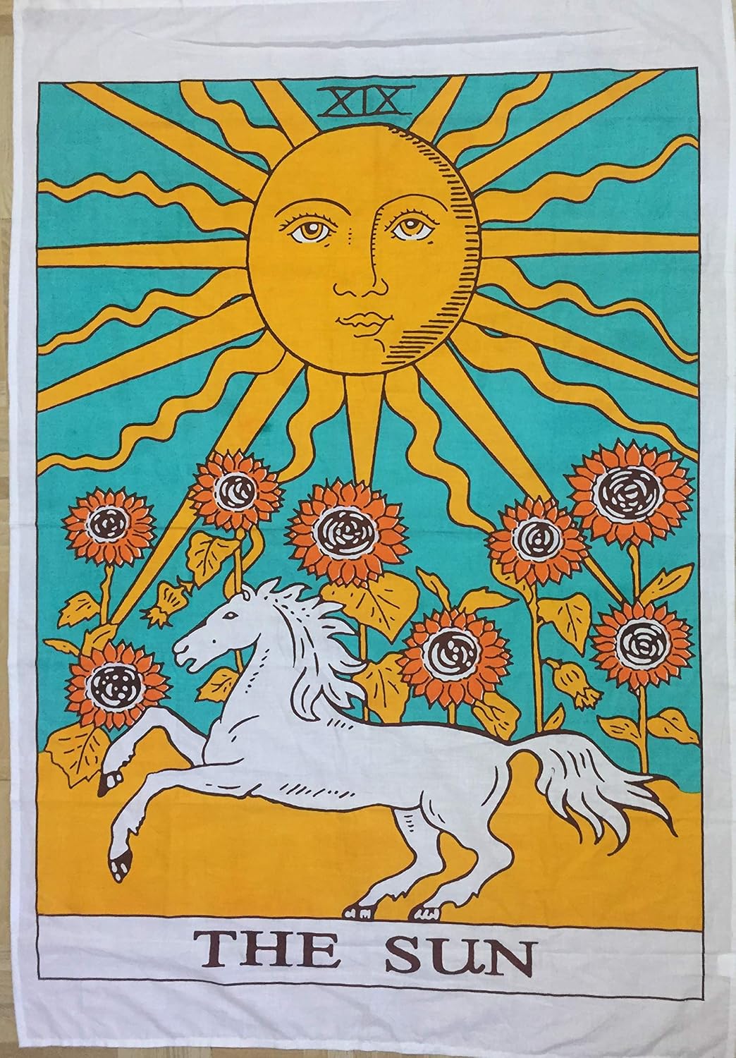 Indian Consigners The Sun Tarot Card Tapestry - Colorful Cotton Poster Wall Hanging (100 CM x 75 CM) image 3