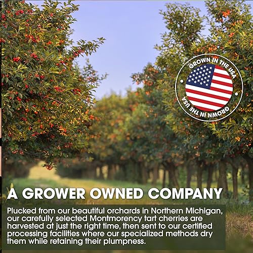 Miniatura 7 de Cherry Bay Orchards Cerezas secas orgánicas (bolsa de 4 onzas) Cerezas Montmorency totalmente naturales Cultivadas en Estados Unidos, sin