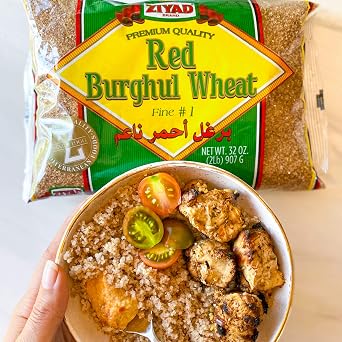 Ziyad Red Wheat Bulgur Fiber-Rich Whole Grain, Nutty Flavor & Chewy Texture Ideal for Tabbouleh, Kibbeh, Curries, Soups & Salads Easy 30-Minute Prep, Vegan - No.1, 32 oz