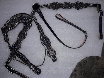 western barrel racing Style Saddle with matching headstall & breast color