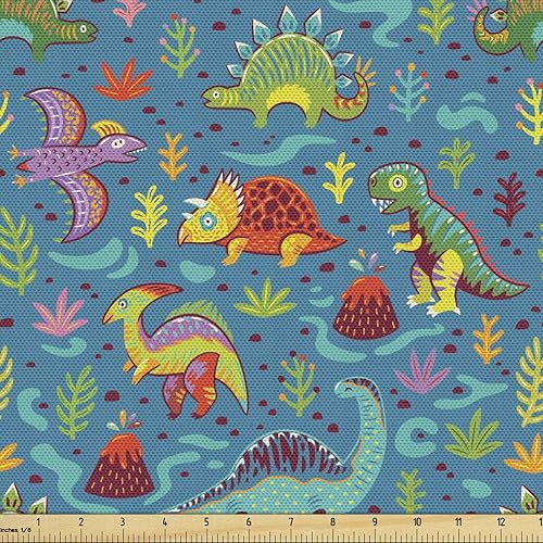 Miniatura 29 de Lunarable Tela suculenta de The Yard, flores en acuarela estilo pintura coloridas flores de primavera tema de jardinería, tela de microfibra