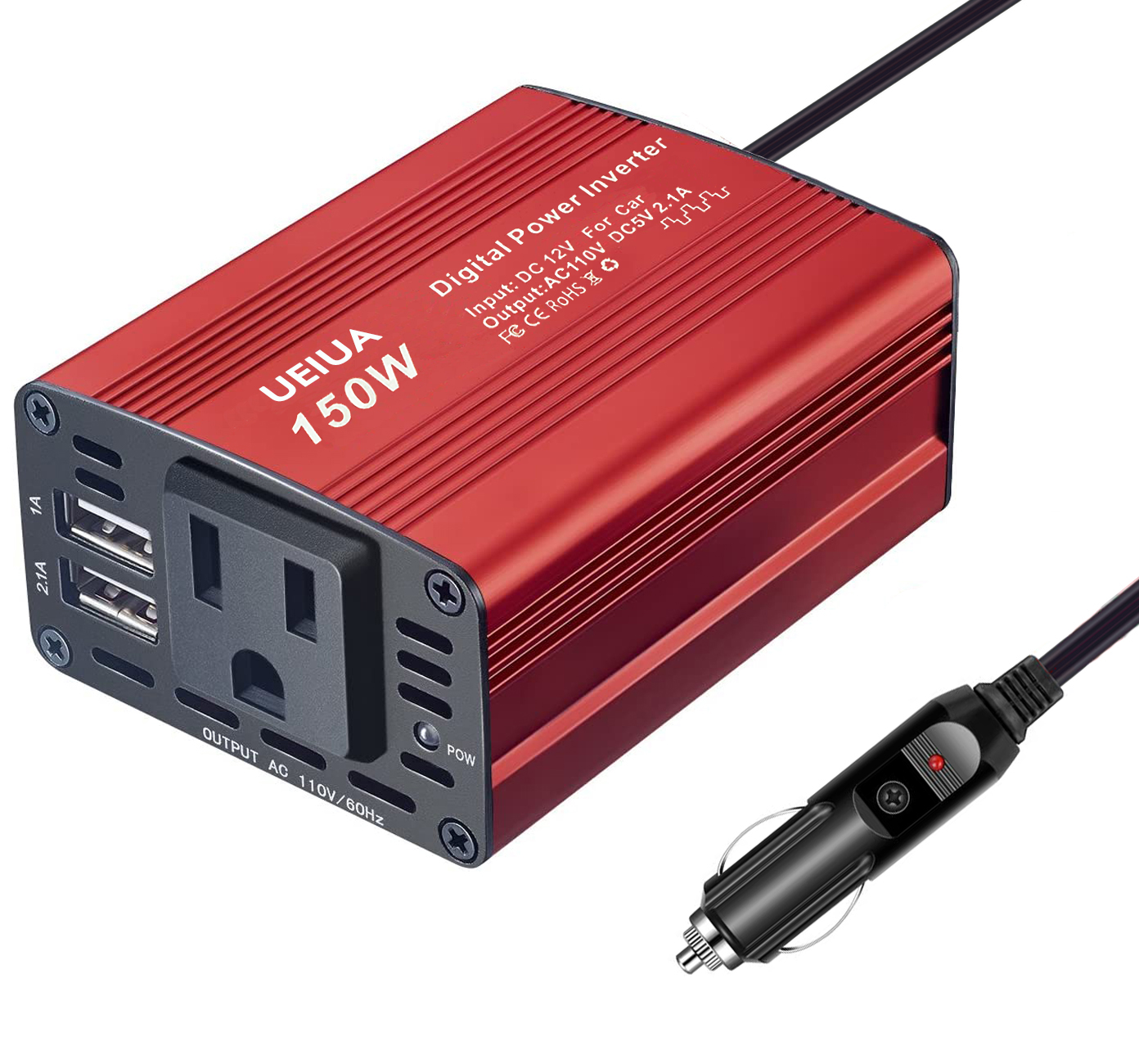 Watch Power Inverter Watch Car Power Inverter 150W DC 12V to 110v AC Car Inverter with 3.1A ...