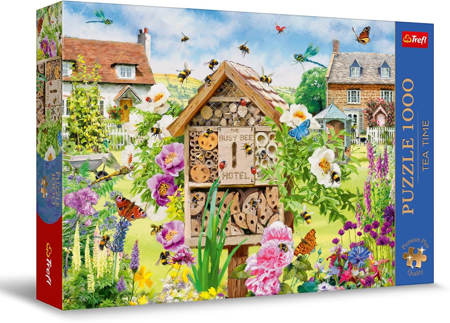 Trefl A Home for Bees 1000 Jigsaw Puzzle Premium Plus Tea Time 27"x19" Print, Painted Nostalgic Picture, Perfect Matching of Elements, for Adults and Children from 14 Years Old
