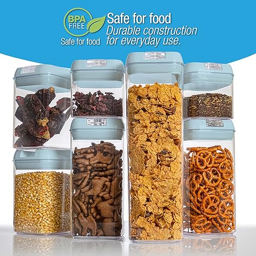 Miniatura 2 de Juego de 7 recipientes herméticos para almacenamiento de alimentos, contenedores organizadores de despensa, contenedores de plástico sin BPA, más