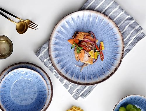 Miniatura 9 de Gufaith Juego de vajilla de melamina de 12 piezas, platos y cuencos, platos de melamina, juegos de platos para exteriores, vajilla irrompible,