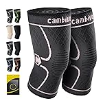 CAMBIVO 2 Pack Knee Brace, Knee Compression Sleeve for Men and Women, Knee Support for Running, Workout, Gym, Hiking, Sports (Pink, Small)