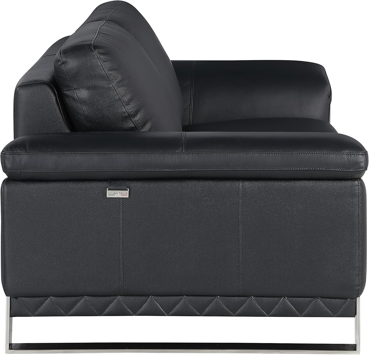 Blackjack Furniture Weston Collection Genuine Italian Leather Living Room Loveseat, Black