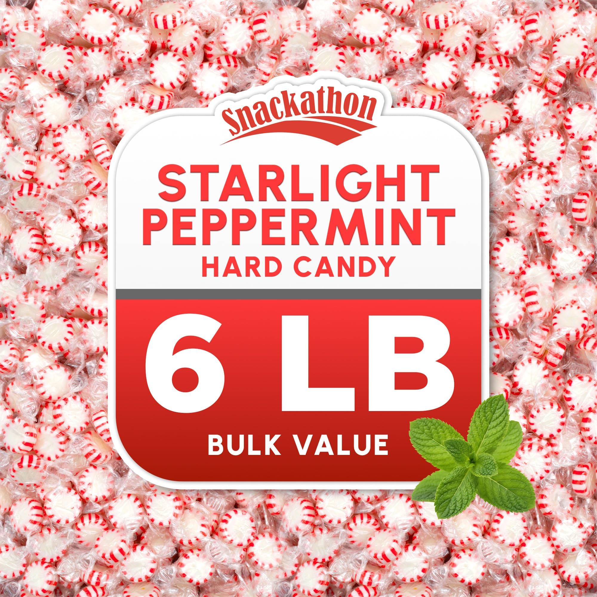 Starlight Candy, Individually Wrapped, Peppermint, 6 Pound-96 Ounce, 540+ Pieces