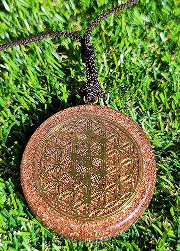 Miniatura 40 de Sacred Geometry Orgone Reversible Pendant Necklace LARGE 2.25 inch 10.7cm (Star of David & Flower of Life)