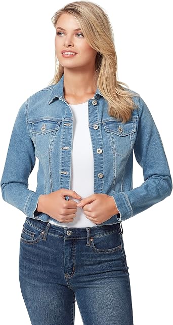 Jessica Simpson womens Pixie Classic Feminine Fit Crop Jean Jacket