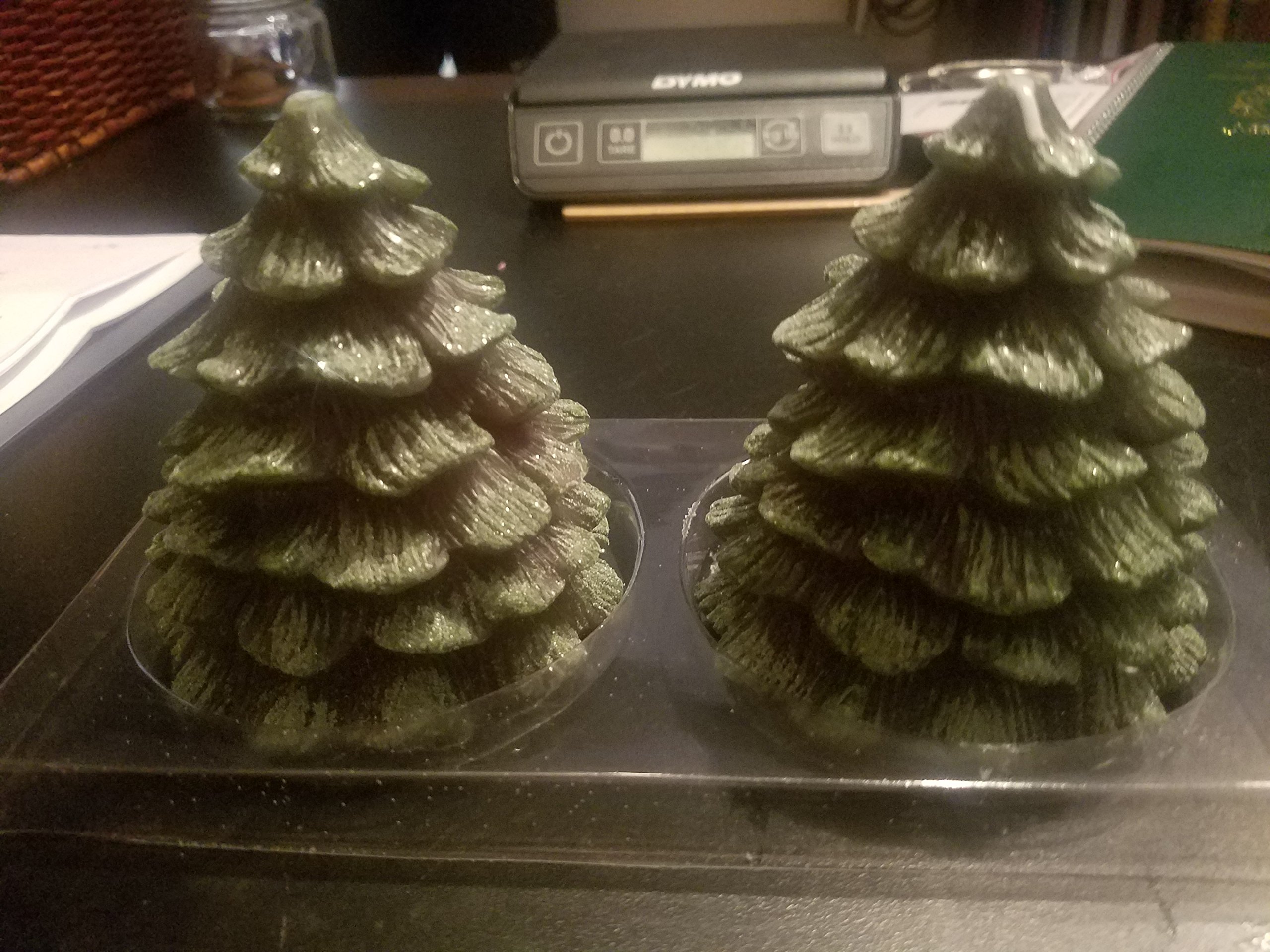 Set of Two Lightly Scented Christmas Tree Candles 4