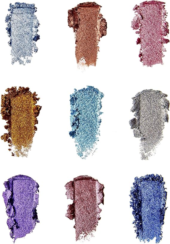 Makeup Revolution, Pressed Glitter, Eyeshadow, Illusion, 9 Shades, 13.5g