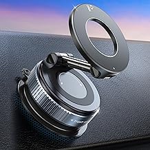 Beeasy Car Phone Holder for Magsafe, [20X N56 Magnets and 720° Folding] Suction Cup Holder for Phone, Car Phone Holder for iPhone 17 16 15 14 13 12 Pro MAX Plus 16E, Black