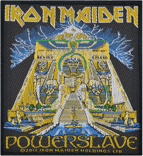 Klicnow Iron Maiden Powerslave Woven printed Patch 9cm x 10cm (3 1/2" x 4")