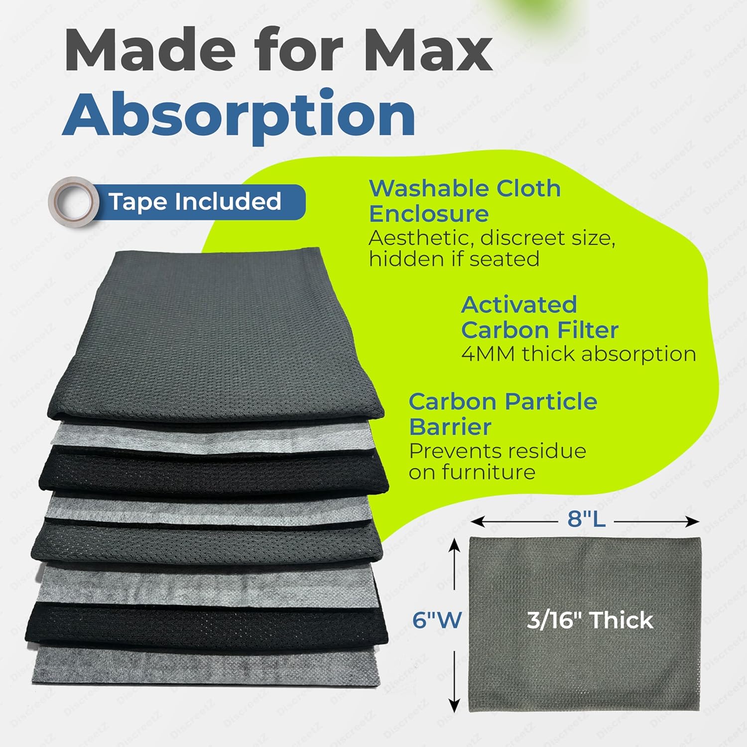 FreshSeatRx 4-Discreet Odor Removal Chair Pads. Orthopedic Cushion Seat Pads Prevent Gassy Seating & Room Air Odors. Home, Office, Car, Flight, All Seats. Activated Charcoal & Carbon Gas Pad FS-4