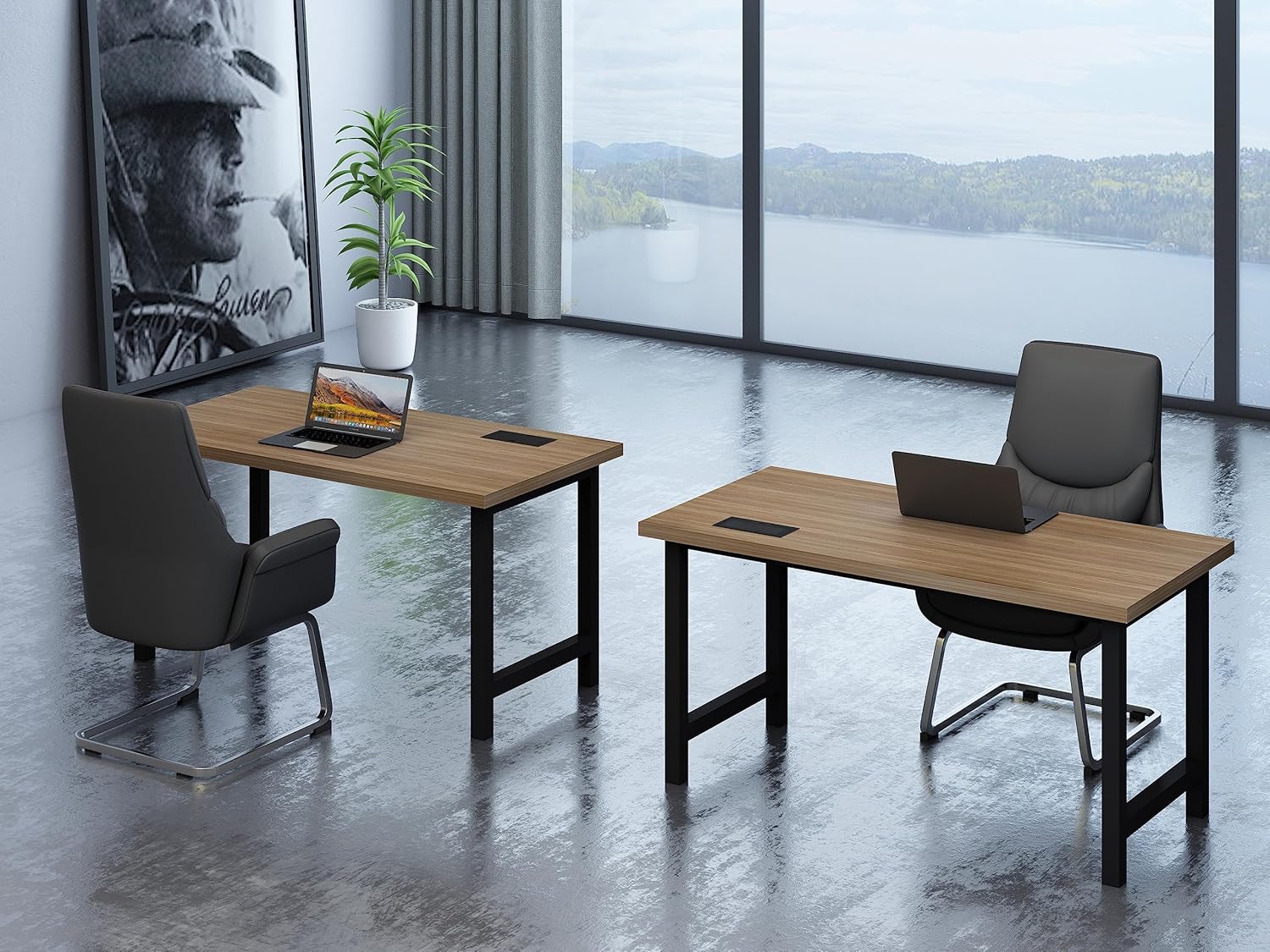 Amazon.com: ahliss Computer & Work Table Executive Modern Work Desk for ...