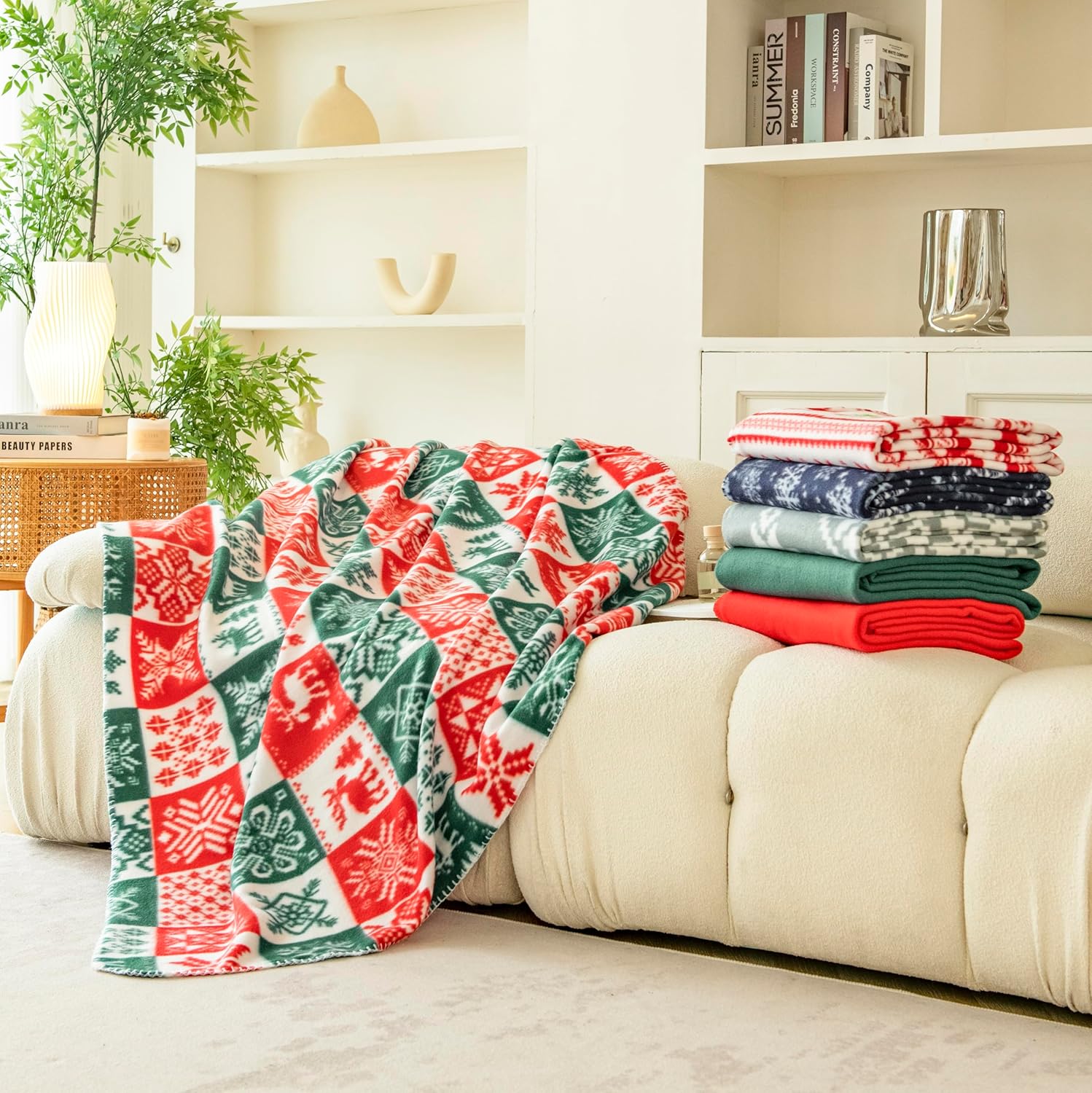 Fleece Throw Blankets Bulk Fleece Blankets for Christmas Wholesale Lightweight Warm Soft for Pet Bed Sofa Couch Office All Seasons Assorted 50x60 Inches Pack of 6 - Image 7