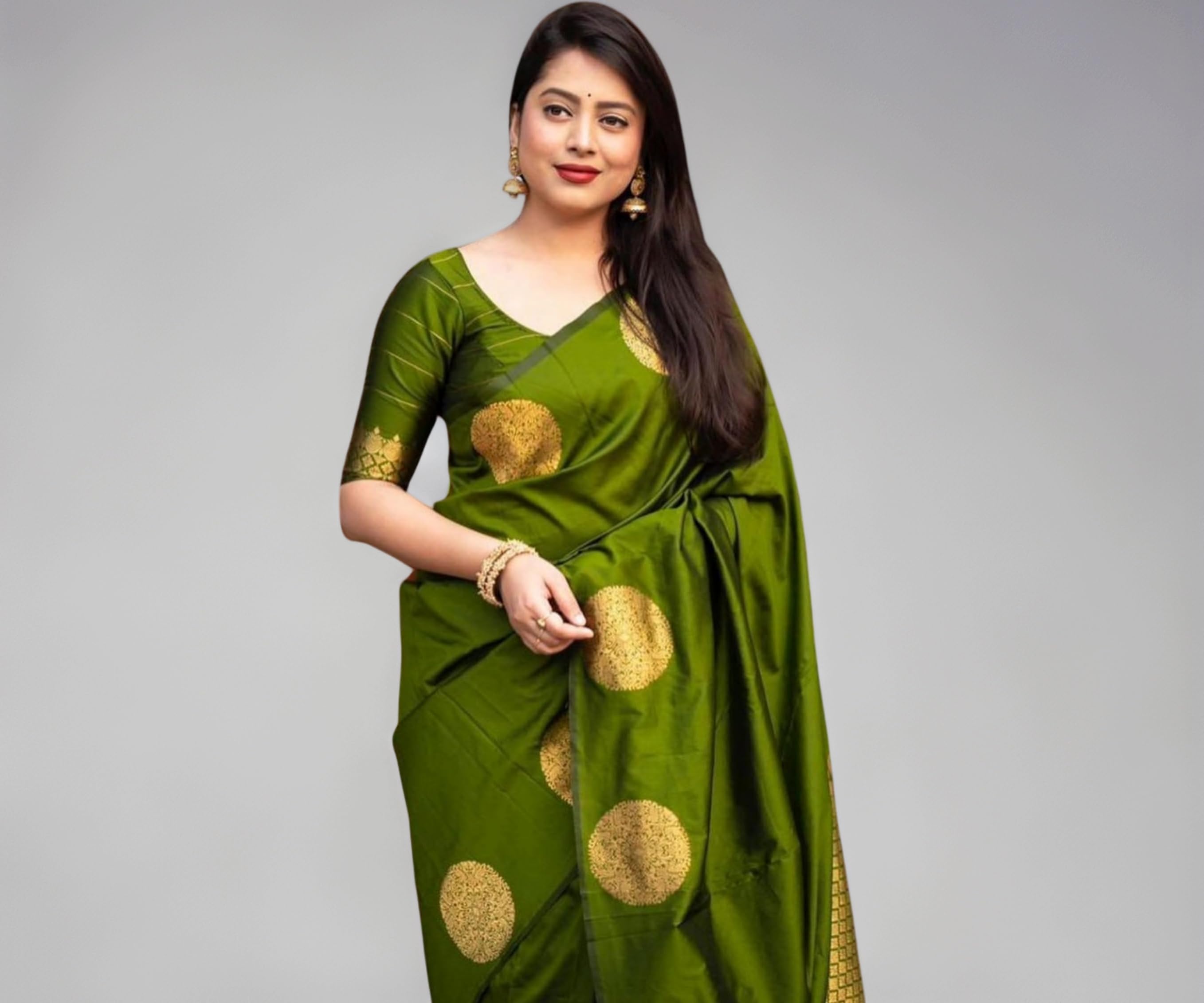 Women's Pure Soft Silk Saree With Blouse Piece For Wedding