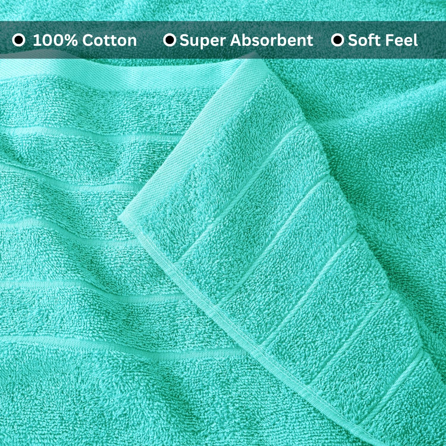 Aqua Sky Cotton Bath Towel Set - 2 Piece, Quick Dry