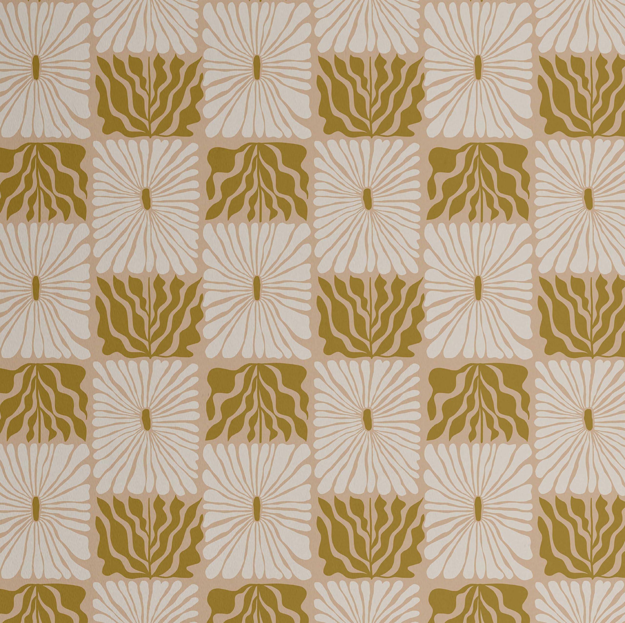 Papier peint floral audacieux S4Sassy beige 63x152 cm en vinyle autocollant