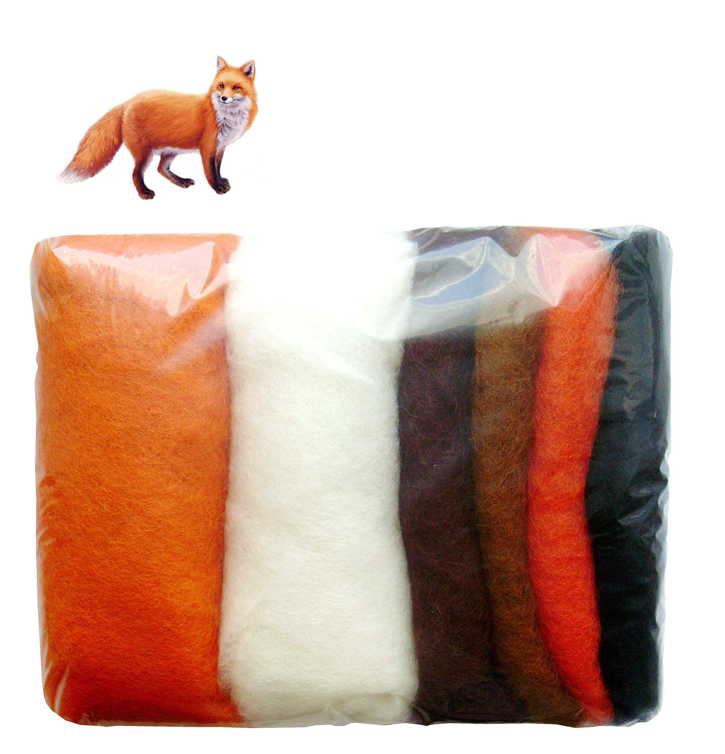 SIA COLLA-S Felt Wool 100% Wool for Felting Colour Pack Fox Shades 50g VKMIX51