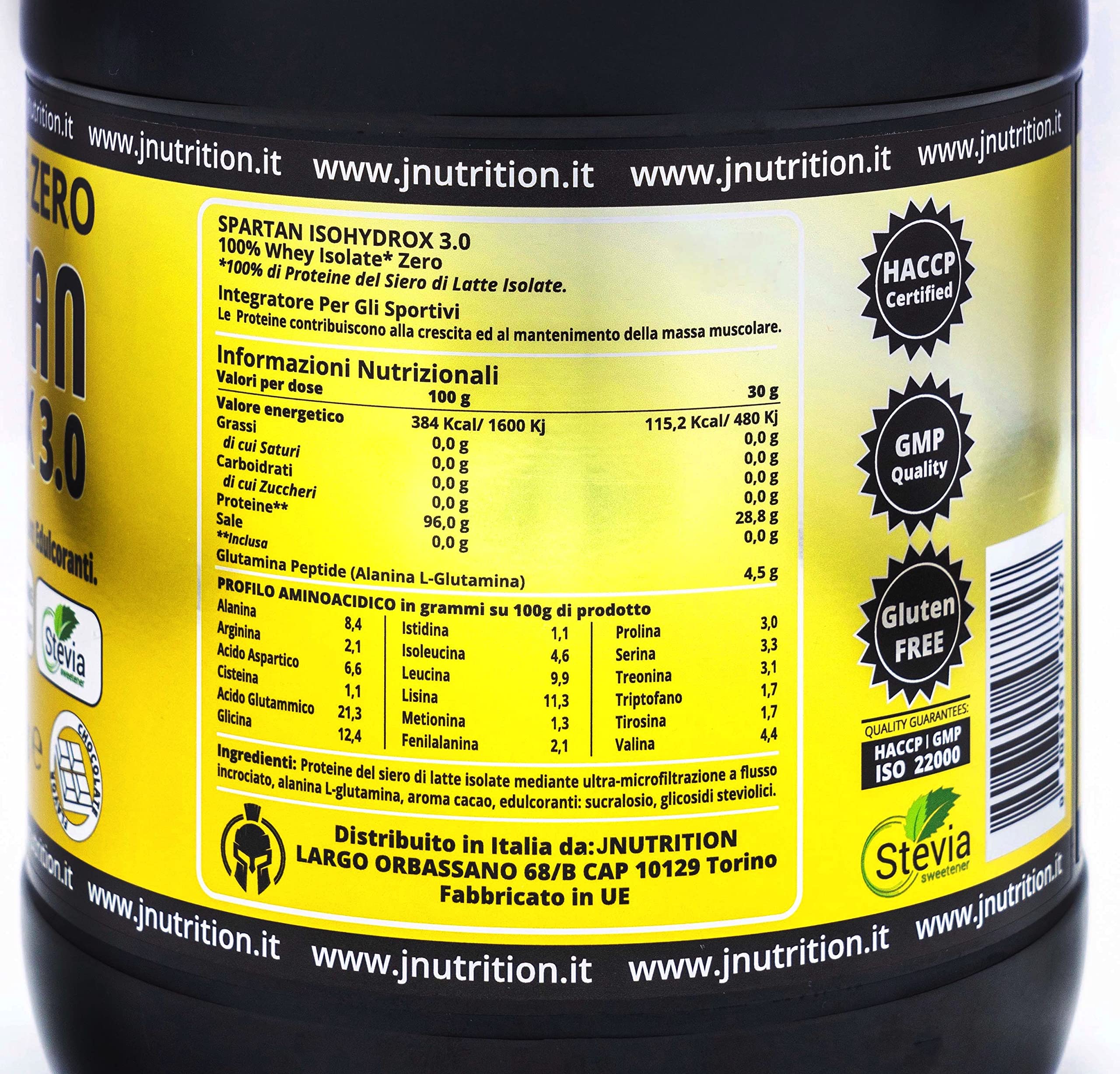 SPARTAN ISOHYDROX 3.0, Proteine Isolate, 96% Proteine Pure, senza Zucchero, senza Lattosio, senza Carboidrati, senza Glutine o Grassi (1 kg, Cioccolato)