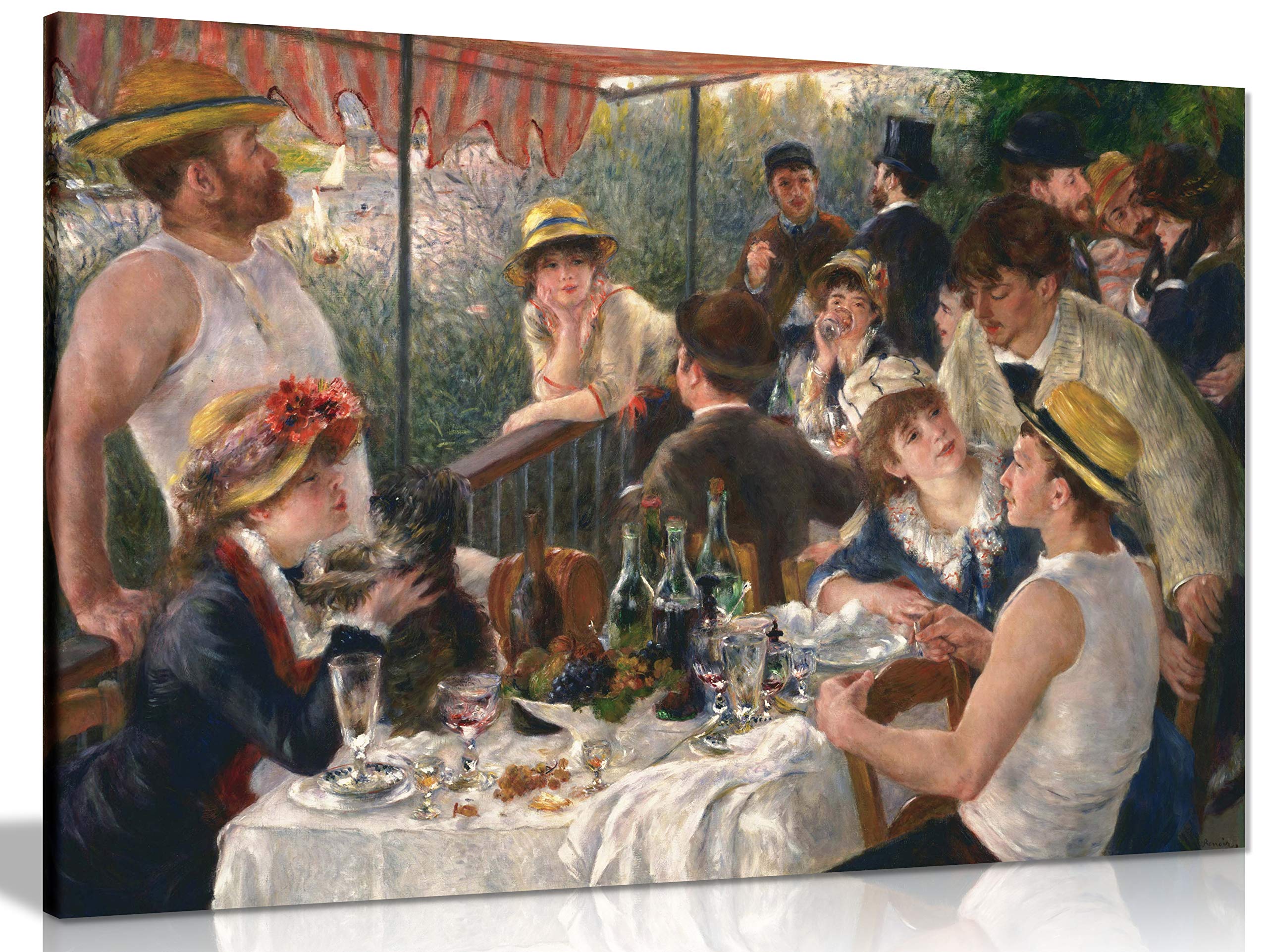 Luncheon Of The Boating Party Pierre Auguste Renoir Canvas Wall Art Picture Print (36x24in)