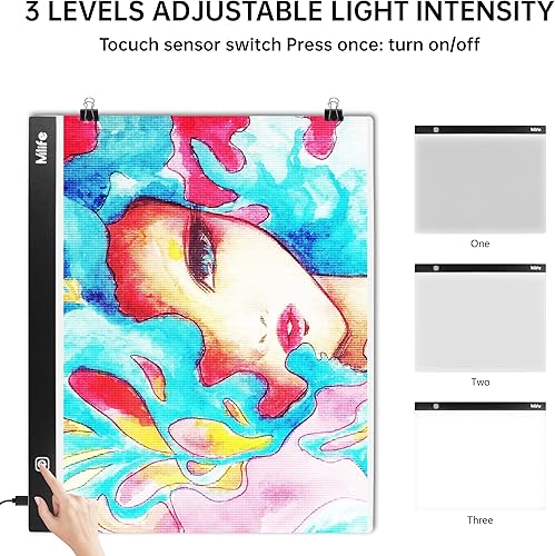 Miniatura 10 de Almohadilla de luz LED B4  Caja de luz de arte de diamante mejorada, tablero de luz de seguimiento regulable, boceto, animación, caja de luz de