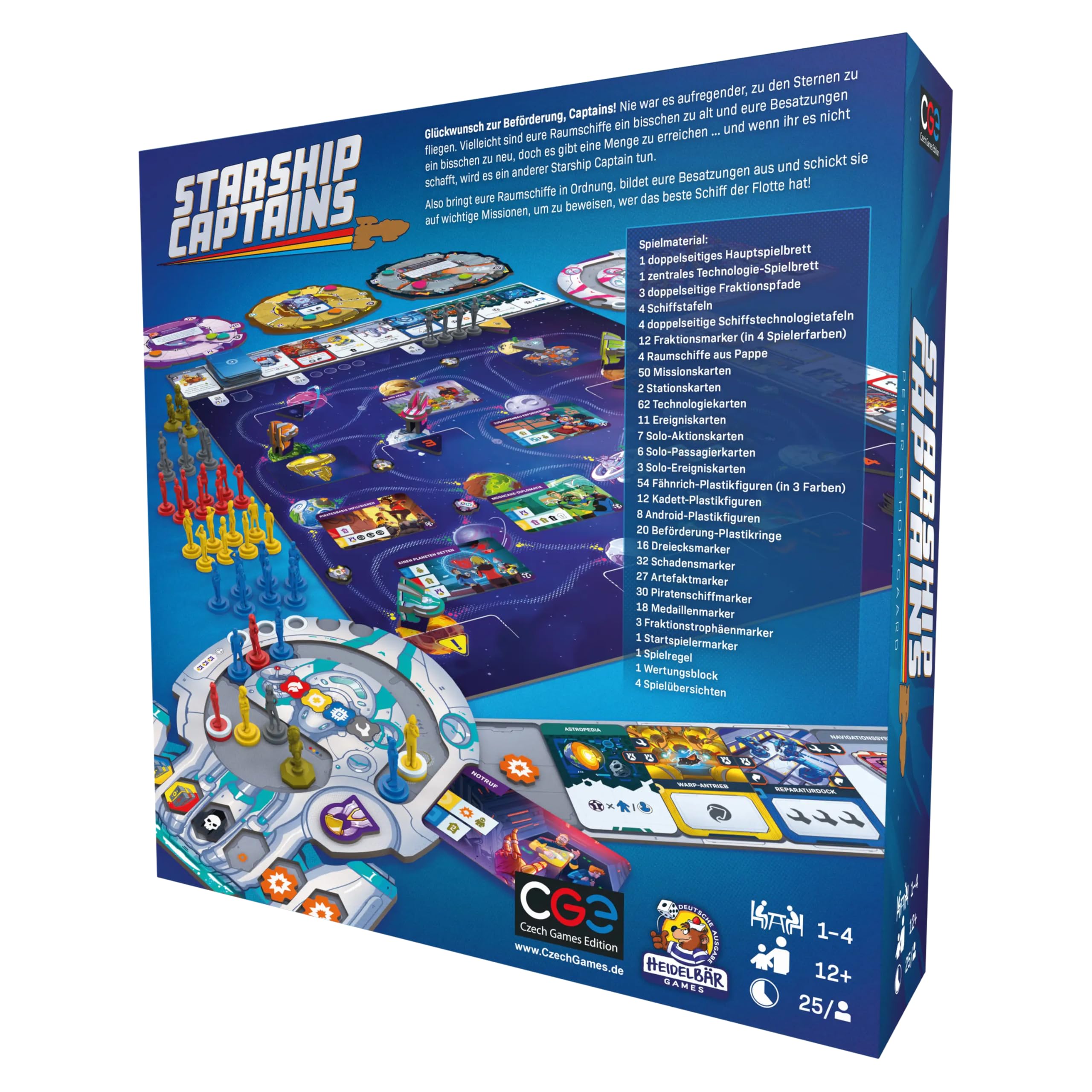 Czech Games Edition Starship Captains - Innovatives Brettspiel im Weltraum - Deutsch - 1-4 Spieler - Ab 12 Jahren