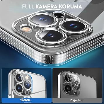 Babilden iPhone 12 Pro Kamera Korumalı Şeffaf Silikon Kılıf