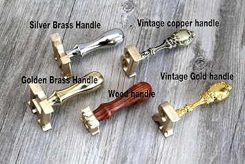 Custom Ice Cube Stamp,DIY Wax Seal Stamp Ice Branding Stamp with Removable Brass Head,Personalized Bar Ice Stamp (Golden Brass Handle, 1'')