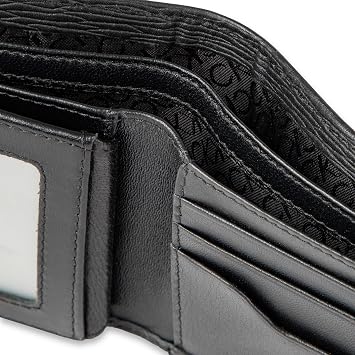 Calvin Klein Mens RFID Blocking Leather Bifold Wallet Black Slimfold One Size