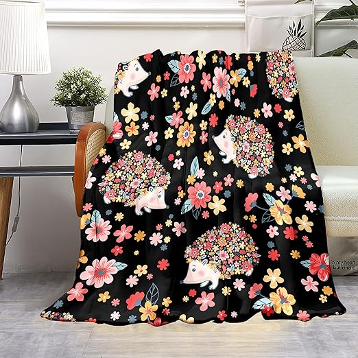 VVGETE Hedgehogs Blanket Gift for Kids Adults Women 60