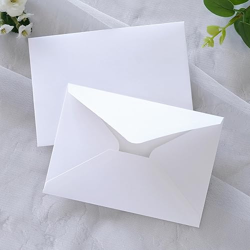 Miniatura 4 de PONATIA Paquete de 50 sobres A1, sobres blancos de 3.62 x 5.2 pulgadas, perfectos para tarjetas de boda, tarjetas de confirmación, sobres de