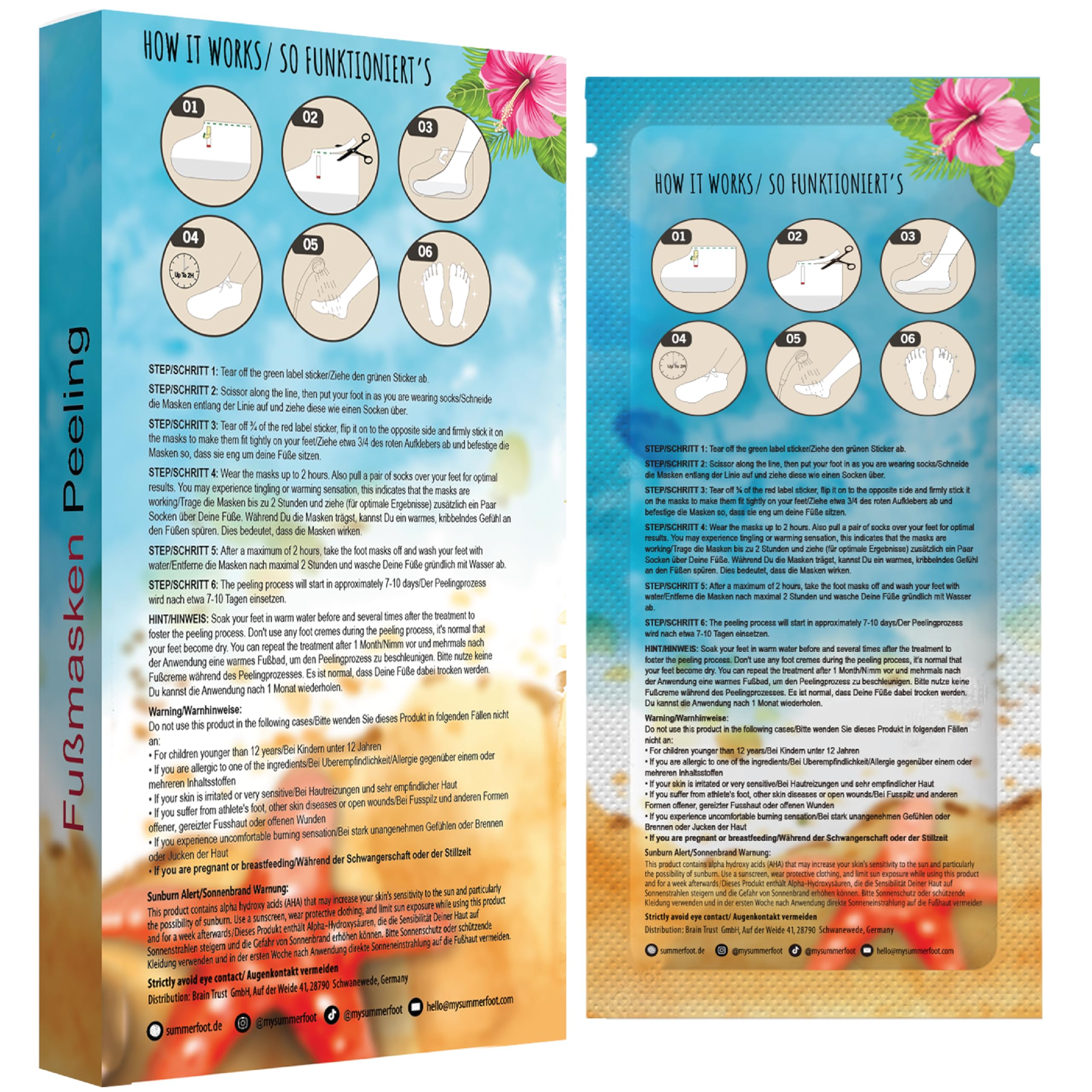 Summer Foot Premium Hornhaut-Entferner - Hornhaut Fußmaske für weiche Füße - Anti Hornhaut-Socken für effektive Fußpflege - dermatologisch… – Ansicht 2